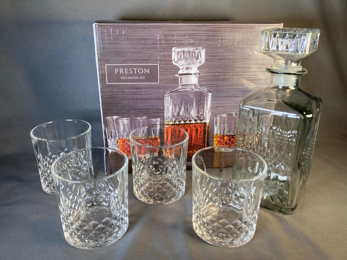 Preston 5-Piece Glass Decanter Set