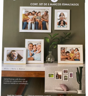 Mikasa Home Accents 5-Piece Enamel Metal Photo Frame Set (White)