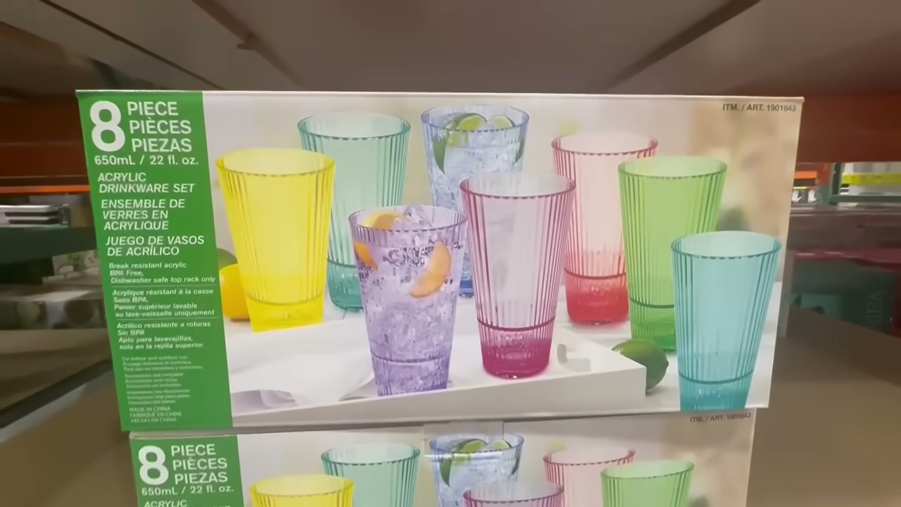 8-Piece Vibrant Acrylic Drinkware Set - 650ml