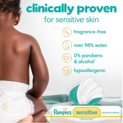 Pampers Sensitive Baby Wipes - 16 Pop-Top Packs (896 Wipes Total) - Image 3