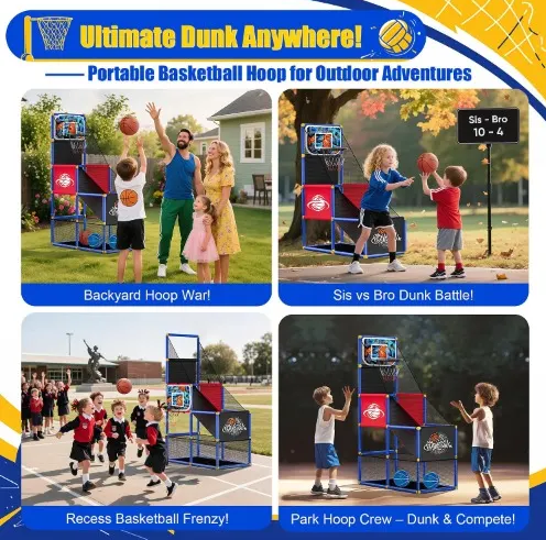 Kids Indoor Basketball Hoop Arcade Sport Set with Lighting - Image 5