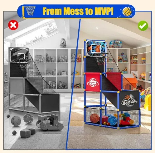 Kids Indoor Basketball Hoop Arcade Sport Set with Lighting - Image 7