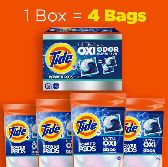 Tide Power Pods Ultra Oxi with Odor Eliminator Laundry Detergent - 72 Count (4 Bags) - Image 6