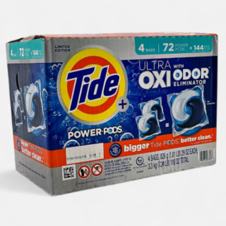 Tide Power Pods Ultra Oxi with Odor Eliminator Laundry Detergent - 72 Count (4 Bags)