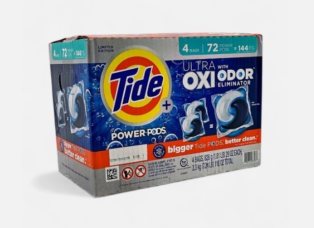 Tide Power Pods Ultra Oxi with Odor Eliminator Laundry Detergent - 72 Count (4 Bags)