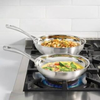 Cuisinart Tri-Ply Pro Stainless Steel Skillet Set - 2 Piece (8.5 Inch & 10 Inch)