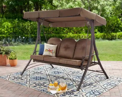 Mainstays Wentworth 3-Person Outdoor Daybed Swing with Canopy - Image 4
