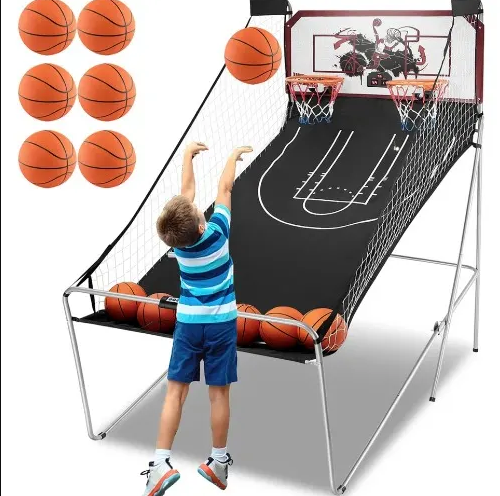 Segmart Dual Shot Foldable Basketball Arcade Game Set - 81 x 44 Inches