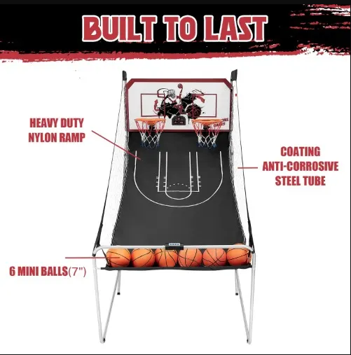 Segmart Dual Shot Foldable Basketball Arcade Game Set - 81 x 44 Inches - Image 4