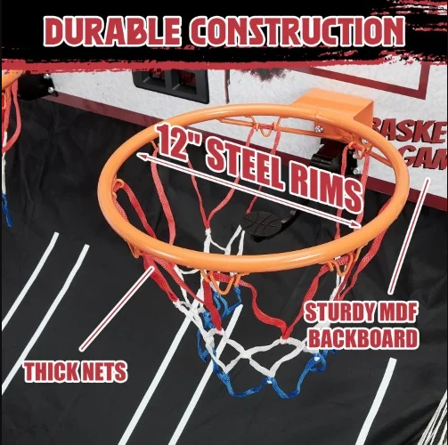 Segmart Dual Shot Foldable Basketball Arcade Game Set - 81 x 44 Inches - Image 5