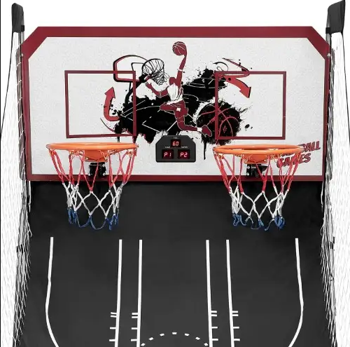 Segmart Dual Shot Foldable Basketball Arcade Game Set - 81 x 44 Inches - Image 7