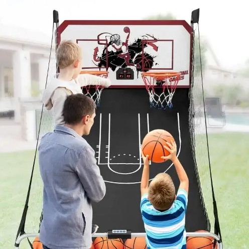 Segmart Dual Shot Foldable Basketball Arcade Game Set - 81 x 44 Inches - Image 8