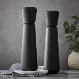 Member's Mark 2-Piece Acacia Wood Salt and Pepper Grinder Mill Set - Black