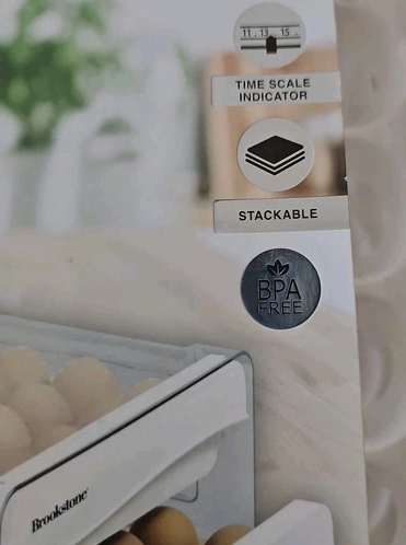 Brookstone 90-Count 3-Tier Rolling Egg Holder Container - Refrigerator Organizer - Image 4