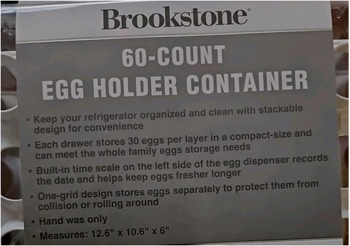 Brookstone 90-Count 3-Tier Rolling Egg Holder Container - Refrigerator Organizer - Image 6