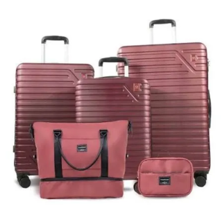 Travelhouse 5-Piece Hardside Luggage Set With TSA Lock - Red
